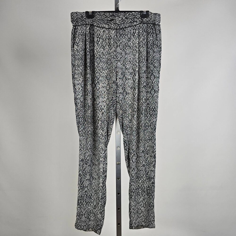 Sandwich Black White Printed Tapered Rope Belt Pants Size M